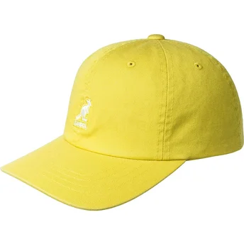 Petten gebogen geel verstelbare band Washed Baseball Lemon Sorbet van Kangol