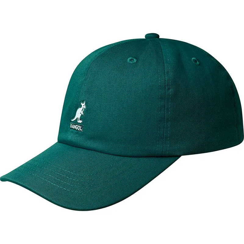 gron-justerbar-buet-kasket-washed-baseball-pine-fra-kangol