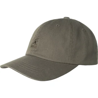 Petten gebogen grijs verstelbaar Washed Baseball Smog van Kangol