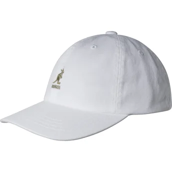 Petten gebogen wit verstelbare band Washed Baseball White van Kangol