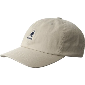 Petten gebogen beige verstelbaar Washed Baseball van Kangol