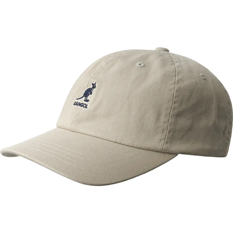 kangol-justerbar-tvattad-khaki-beige-basebollkeps-med-bojd-skarm