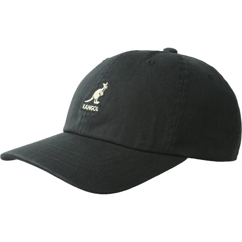 kangol-justerbar-sort-buet-cap-washed-baseball-black