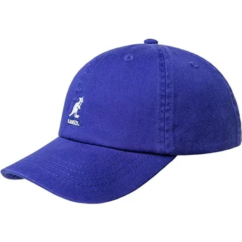 Petten gebogen blauw verstelbaar Washed Baseball Starry Blue van Kangol