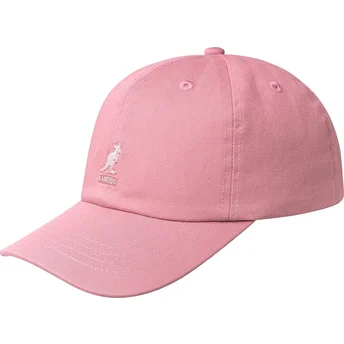Justerbar vasket baseballkasket i rosa med buet skygge fra Kangol