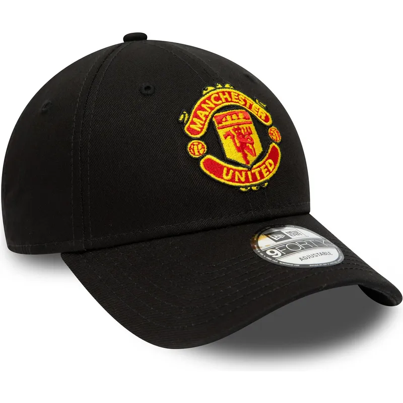 schwarze-verstellbare-curved-cap-9forty-essential-von-manchester-united-football-club-von-new-era
