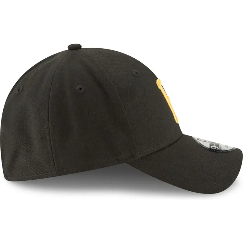 schwarze-verstellbare-gebogene-kappe-9forty-the-league-der-pittsburgh-pirates-mlb-von-new-era