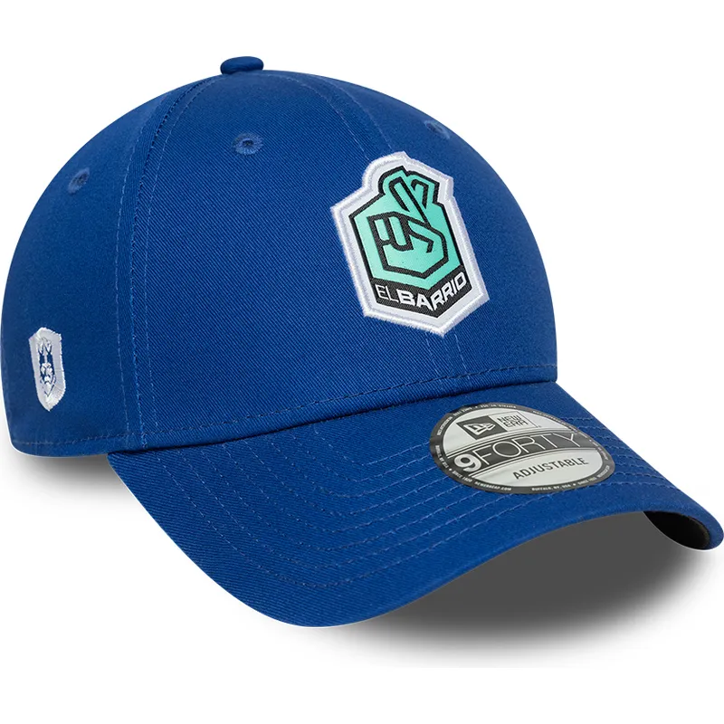 blaue-verstellbare-curved-cap-9forty-core-von-el-barrio-kings-league-von-new-era