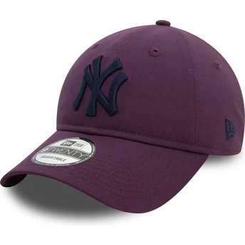 Casquette courbée violette ajustable avec logo bleu marine 9TWENTY League Essential New York Yankees MLB New Era