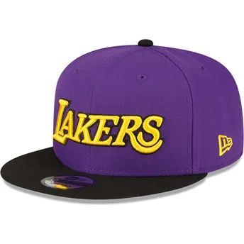 Petten plat violet snapback 9FIFTY Statement van Los Angeles Lakers NBA van New Era