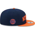 casquette-plate-bleue-marine-et-orange-snapback-9fifty-statement-new-york-knicks-nba-new-era