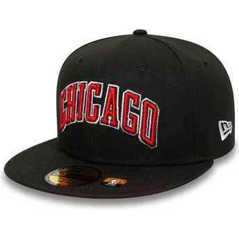 Petten plat zwart fitted 59FIFTY Statement van Chicago Bulls NBA van New Era