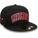 cappello-piatto-nero-aderente-59fifty-statement-dei-chicago-bulls-nba-di-new-era