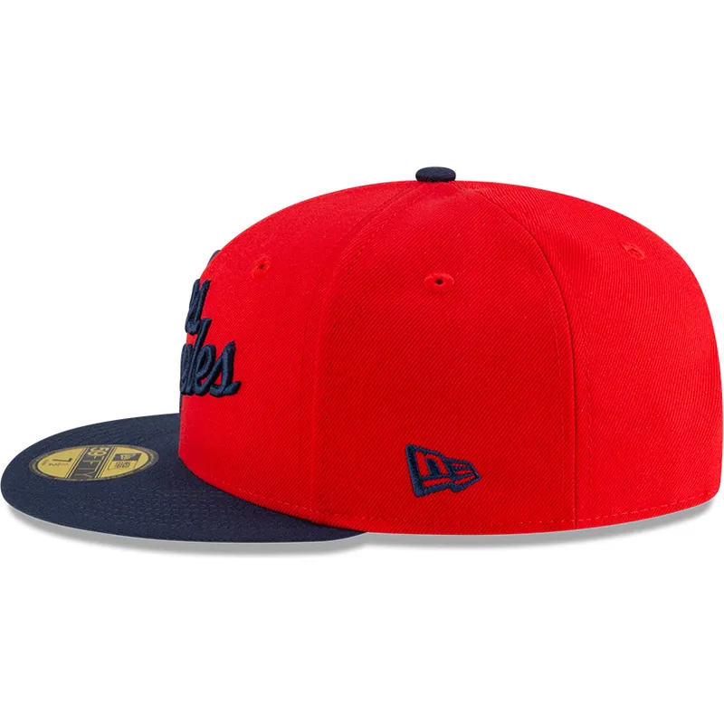 cappello-piatto-rosso-e-blu-navy-chiuso-59fifty-statement-dei-los-angeles-clippers-nba-di-new-era