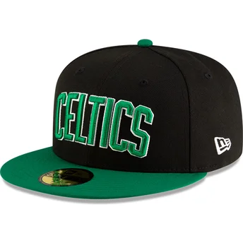 Cap plat black ajustada 59FIFTY Statement van Boston Celtics NBA van New Era