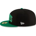 sort-og-gron-fitted-flat-cap-59fifty-statement-fra-boston-celtics-nba-af-new-era