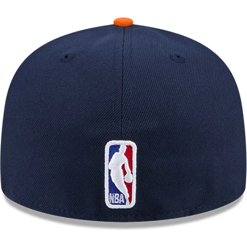 flad-kasket-marinebla-og-orange-fitted-59fifty-statement-fra-new-york-knicks-nba-fra-new-era