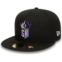cappello-piatto-nero-aderente-59fifty-classic-dei-sacramento-kings-nba-di-new-era