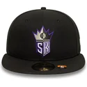 cappello-piatto-nero-aderente-59fifty-classic-dei-sacramento-kings-nba-di-new-era