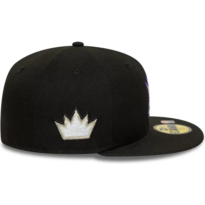 cappello-piatto-nero-aderente-59fifty-classic-dei-sacramento-kings-nba-di-new-era