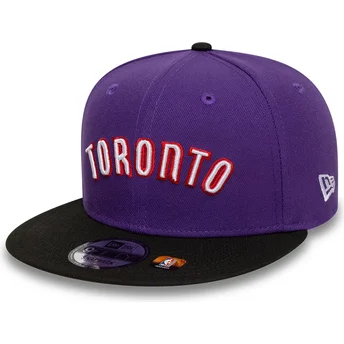 Petten plat paars snapback 9FIFTY Classic van Toronto Raptors NBA van New Era