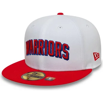 Petten plat rood aangepast 59FIFTY Classic van Golden State Warriors NBA van New Era