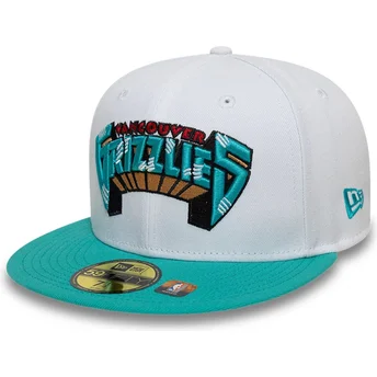 Casquette plate blanche et verte ajustée 59FIFTY Classic Memphis Grizzlies NBA New Era