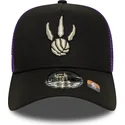 casquette-trucker-noire-et-violette-a-frame-classic-toronto-raptors-nba-new-era