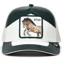 casquette-trucker-verte-et-blanche-cheval-moto-lamba-stud-the-farm-goorin-bros