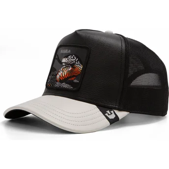 Gorra trucker negra y gris serpiente Mamba Shleather Snake The Farm de Goorin Bros.