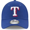 new-era-curved-brim-9forty-the-league-texas-rangers-mlb-adjustable-cap-blau