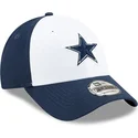 hvid-og-marinebla-justerbar-kurvet-kasket-9forty-the-league-fra-dallas-cowboys-nfl-fra-new-era