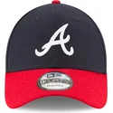 justerbar-marinebla-og-rod-kurvet-kasket-9forty-the-league-fra-atlanta-braves-mlb-fra-new-era