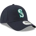 marineblaue-verstellbare-9forty-the-league-kappe-der-seattle-mariners-mlb-von-new-era