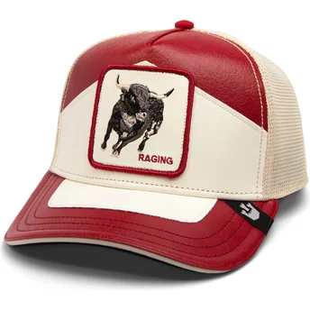 Gorra trucker roja y blanca toro Moto Lamba Raging The Farm de Goorin Bros.