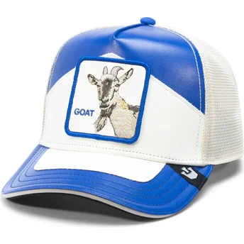 Casquette trucker bleue et blanche chèvre Moto Lamba Goat...