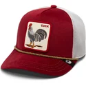 goorin-bros-rod-og-hvid-trucker-kasket-med-hane-cock-garnet-rooster-the-farm-jewel-tones