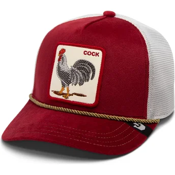 Czapka trucker czerwono-biała kogut Cock Garnet Rooster The Farm Jewel Tones od Goorin Bros.