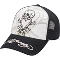 ed-hardy-death-before-schwarze-und-weisse-trucker-kappe
