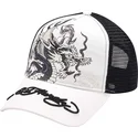 hvid-og-sort-trucker-kasket-mono-giant-dragon-fra-ed-hardy