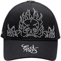 justerbar-svart-bojd-keps-flaming-skull-fran-ed-hardy