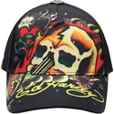 cappello-curvo-nero-regolabile-skull-chopper-di-ed-hardy