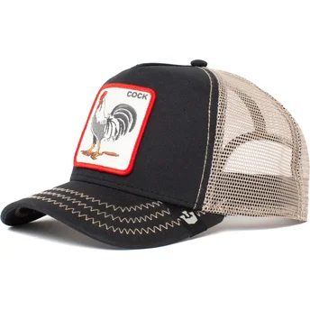 Petten gebogen zwart snapback Rooster The Farm van Goorin Bros.