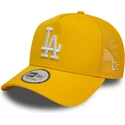 gelbe-trucker-kappe-9forty-a-frame-league-essential-der-los-angeles-dodgers-mlb-von-new-era
