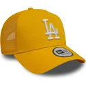 gelbe-trucker-kappe-9forty-a-frame-league-essential-der-los-angeles-dodgers-mlb-von-new-era