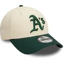 czapka-z-daszkiem-bezowo-zielona-regulowana-9forty-colour-block-oakland-athletics-mlb-new-era
