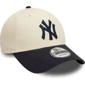 new-era-new-york-yankees-mlb-9forty-colour-block-justerbar-beige-og-marinebla-buet-kasket