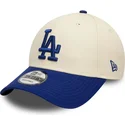 petten-gebogen-beige-verstelbaar-9forty-colour-block-van-los-angeles-dodgers-mlb-van-new-era