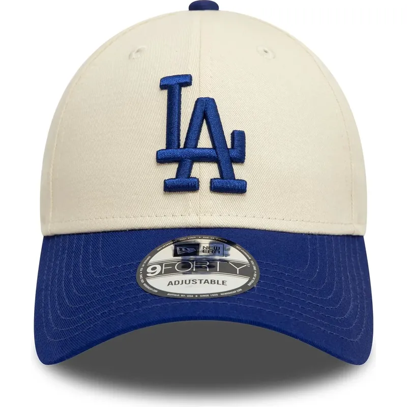petten-gebogen-beige-verstelbaar-9forty-colour-block-van-los-angeles-dodgers-mlb-van-new-era