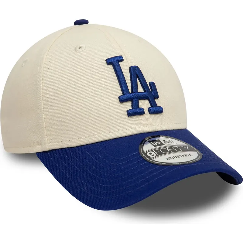 petten-gebogen-beige-verstelbaar-9forty-colour-block-van-los-angeles-dodgers-mlb-van-new-era